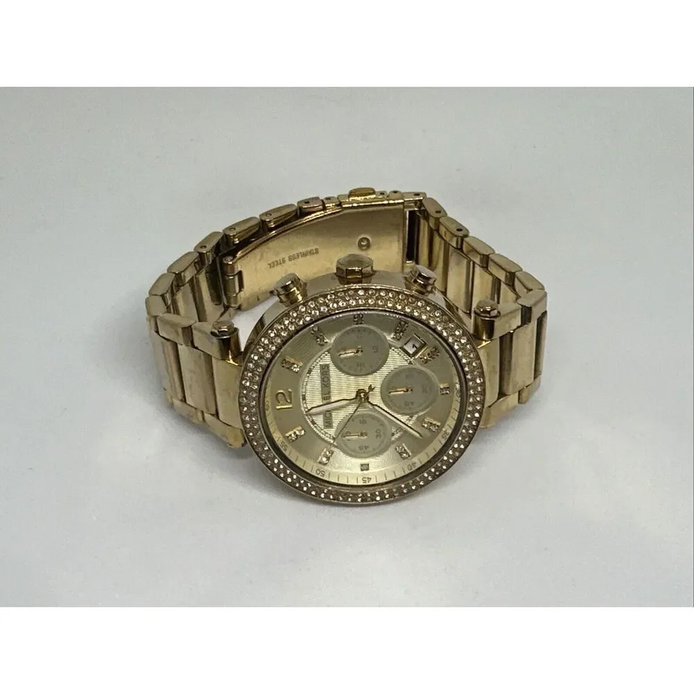 Michael Kors Parker MK5354 Women's Gold Stainless Steel Analog Dial Watch HME432